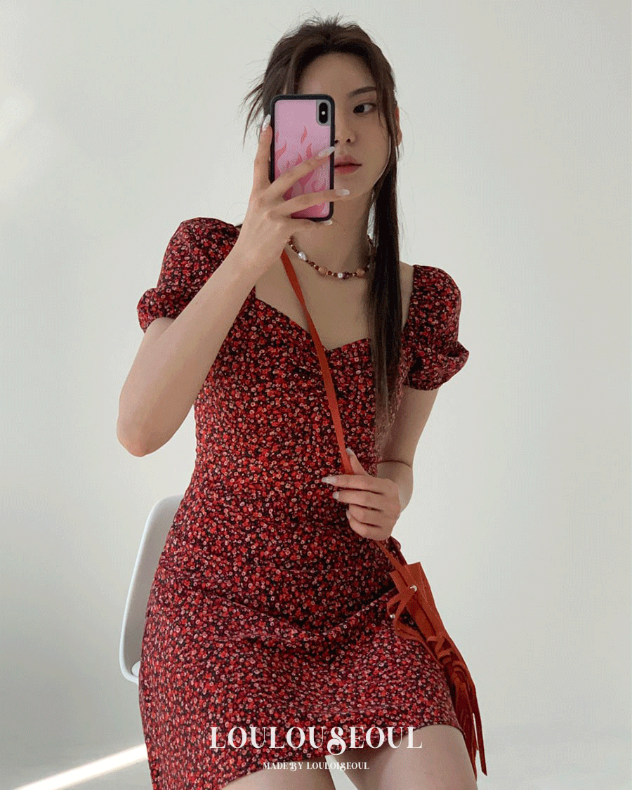 *주문폭주/지연* (L/S Collection) Red Pansy Dress_레드 팬지 드레스