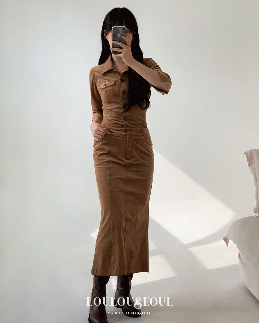 [MADE] Old Fashion Suede Jump Suit Dress_올드패션 스웨이드 점프 수트 드레스 (Brown)
