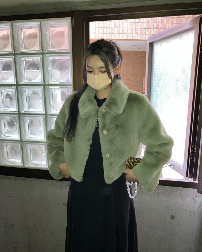 [MADE] Pudding Fur Jacket (Matcha Green)